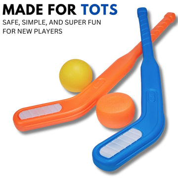 Kids Floor Hockey Stick Bulk Set - 29'' Youth Indoor Toys Sports Starter Set With Large Plastic Pucks And Balls For Toddlers, Ch