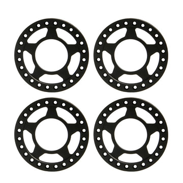 RCLIONS 4pcs Aluminum RC Beadlock Wheel Rim Replacement Ring for 1:10 RC Crawler Car 1.9'' Wheels/Rims(Black)