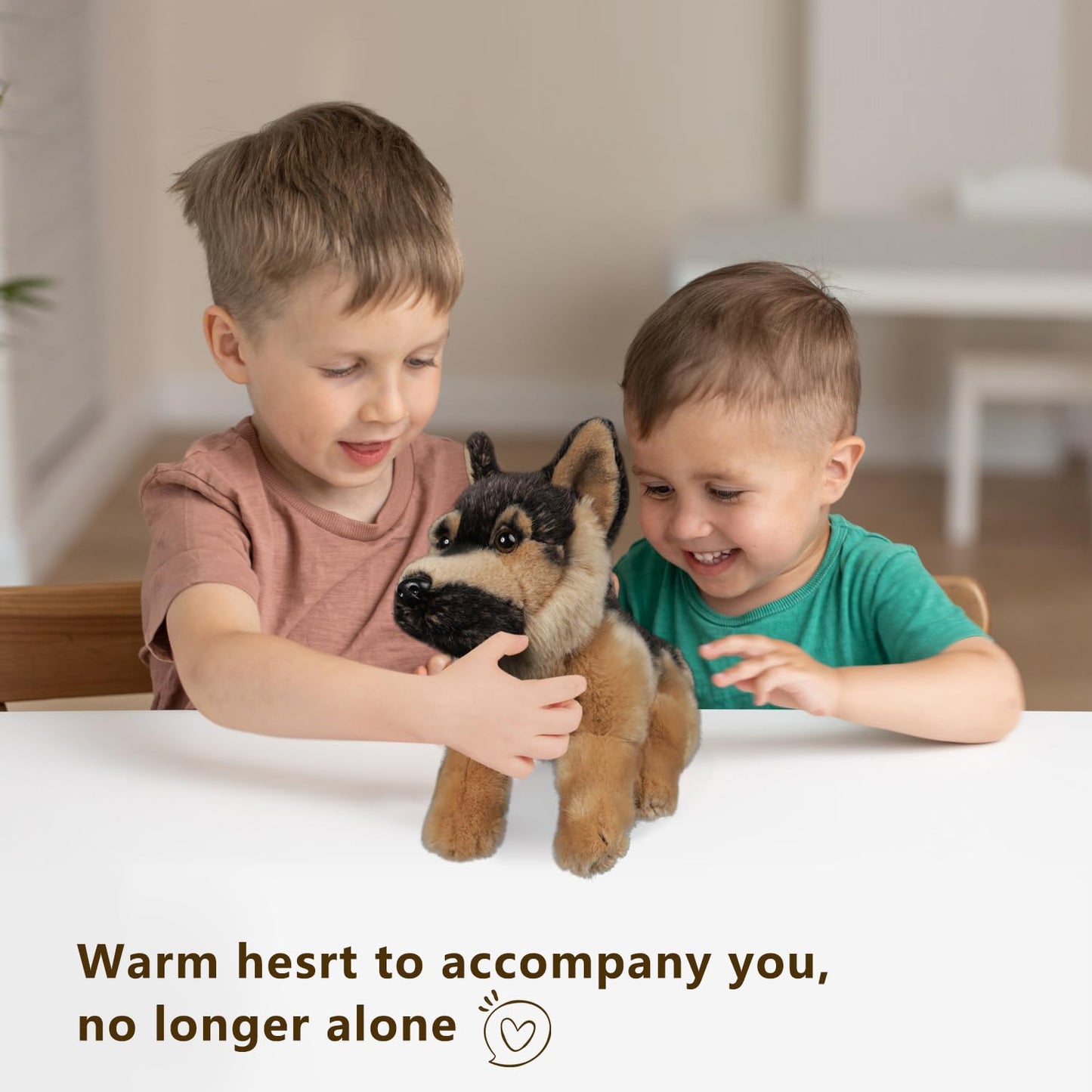 Niuhoulu German Shepherd Stuffed Animal,Realistic Soft Cuddly Dog Toy For Kids,Huggable And Non-Shedding Puppy Plush,Birthday Gi
