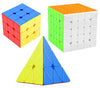 Jo Baby Cube Combo Set of 3X3, 5X5, Pyraminx High Speed Stickerless Magic Cube Puzzle (CUBE-35P)
