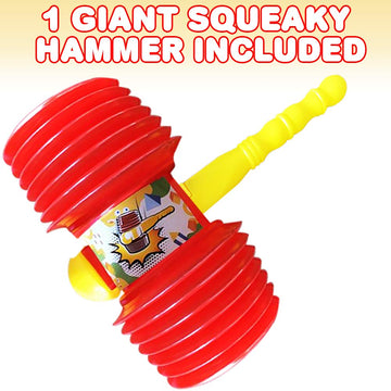 ArtCreativity Giant Squeaky Hammer - 14 Inch Kids' Pounding Toy, Yellow Plastic, Perfect for Clown and Circus Party Favors, Ages 3+