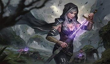 Fantasy North - Valindra - Queen'S Vanquisher - Tcg Trading Card Game Playmat And Mouse Pad - 24 X 14 Inches - Perfect For Magic