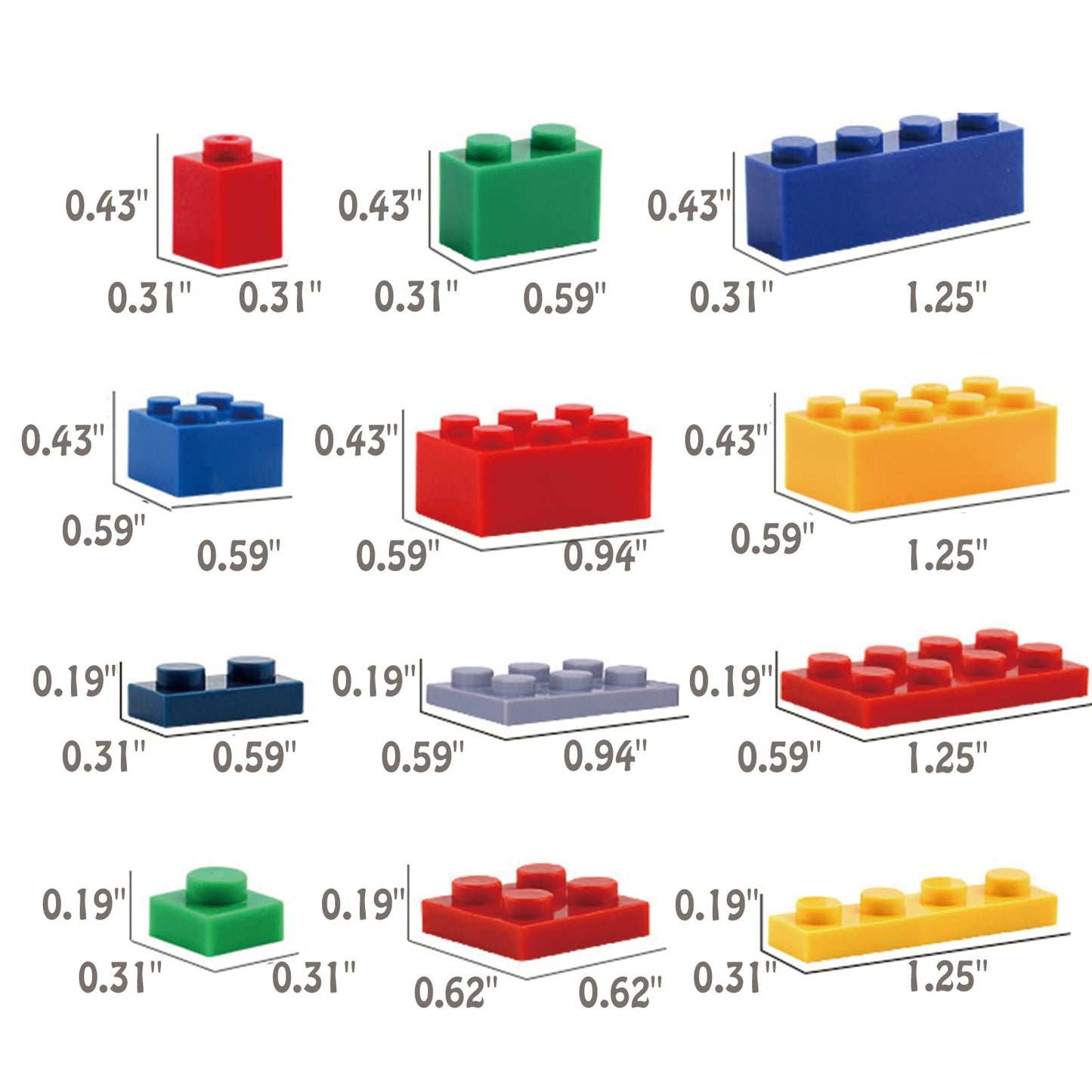 Huizdq 1500 Pieces Building Bricks, Classic Bulk Small Blocks, Classic Building Bricks Set Basic Building Blocks Compatible With