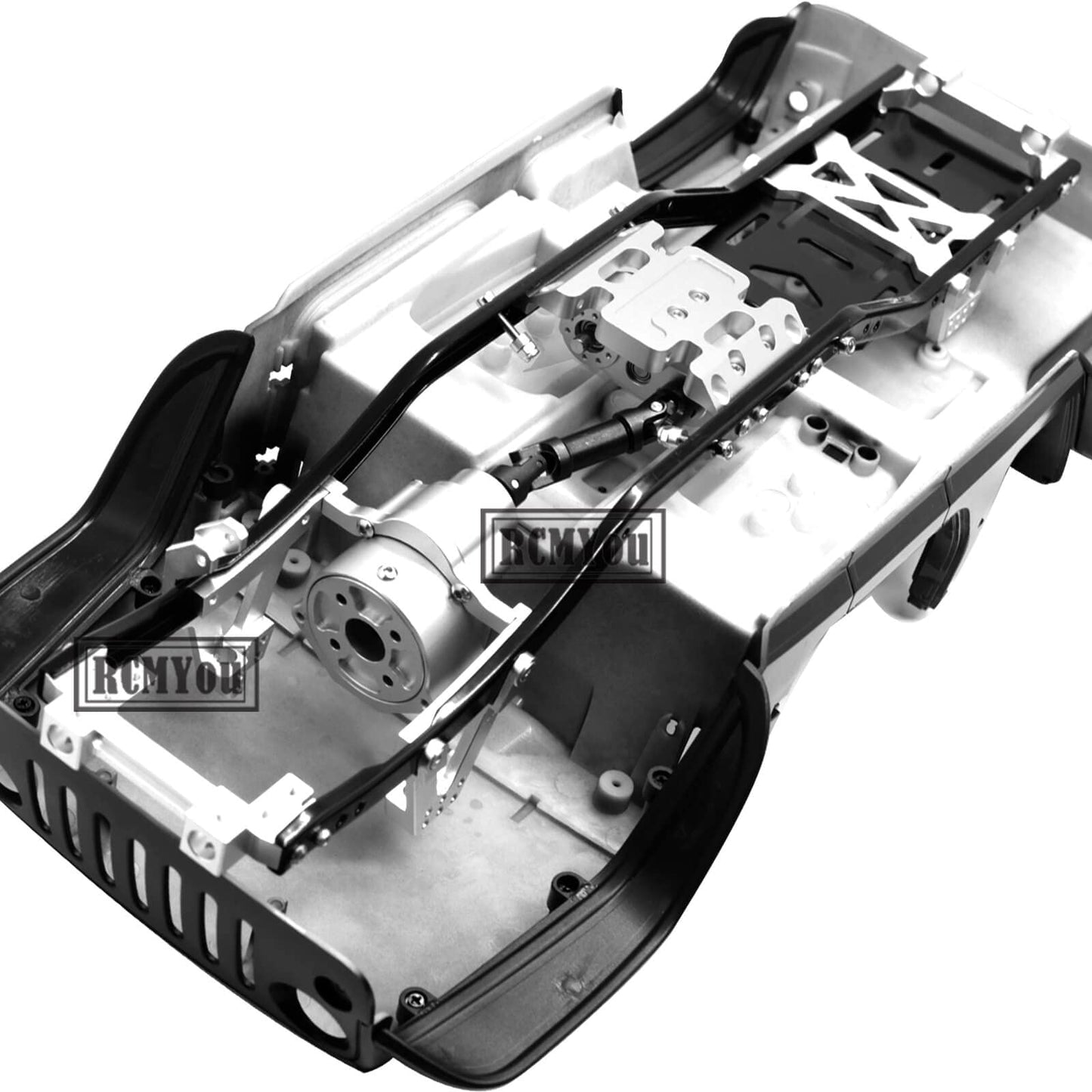 RCMYou Upgrades Part for 1/10 Axial SCX10 & SCX10 II 90046 313mm 12.3 Inch Wheelbase Chassis Frame,Metal Prefixal Gearbox & Driv