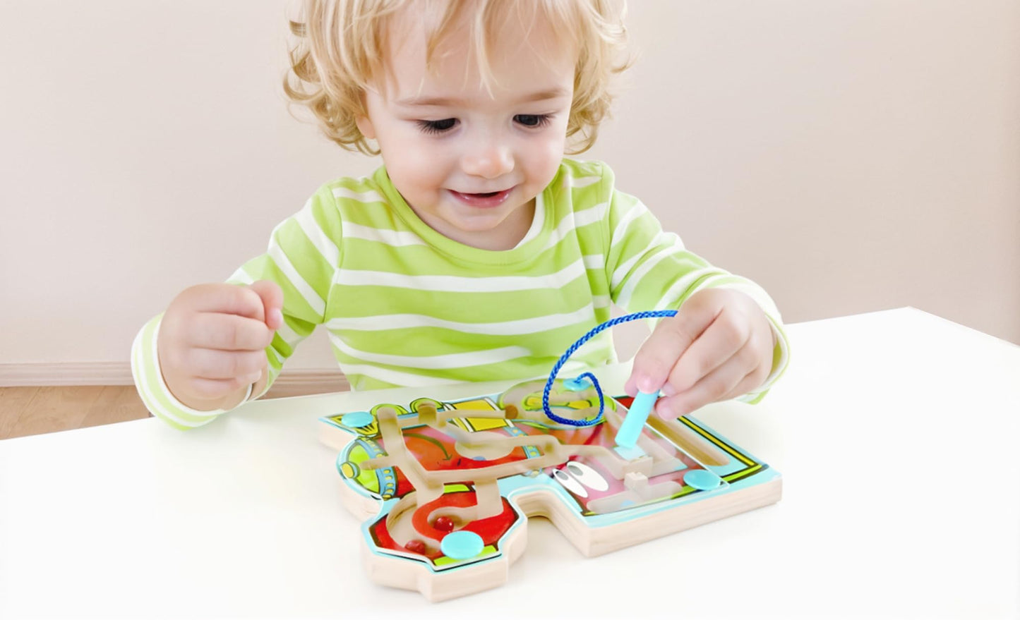 Award Winning Hape Choo Choo Tracks Kid'S Magnetic Wooden Maze Puzzle, L: 7.7, W: 0.8, H: 6.1 Inch