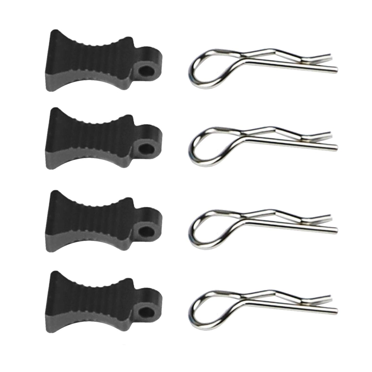 6Pack Vgoohobby RC Body Clips Pins with Fixing Bracket Aluminum Pull Tabs Mount Compatible with Redcat Traxxas Tamiya Axial SCX1