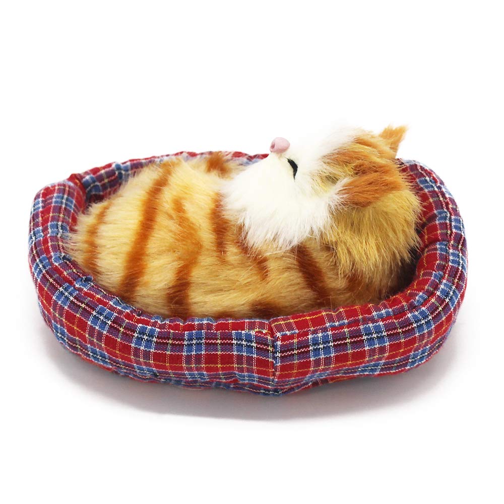 Coolayoung 2Pcs Sleeping Cat In Pet Pad Doll Toy, Mini Kitten In Pet Pad With Meows Sounds Decor For Office Desk Hand Toy Gift F