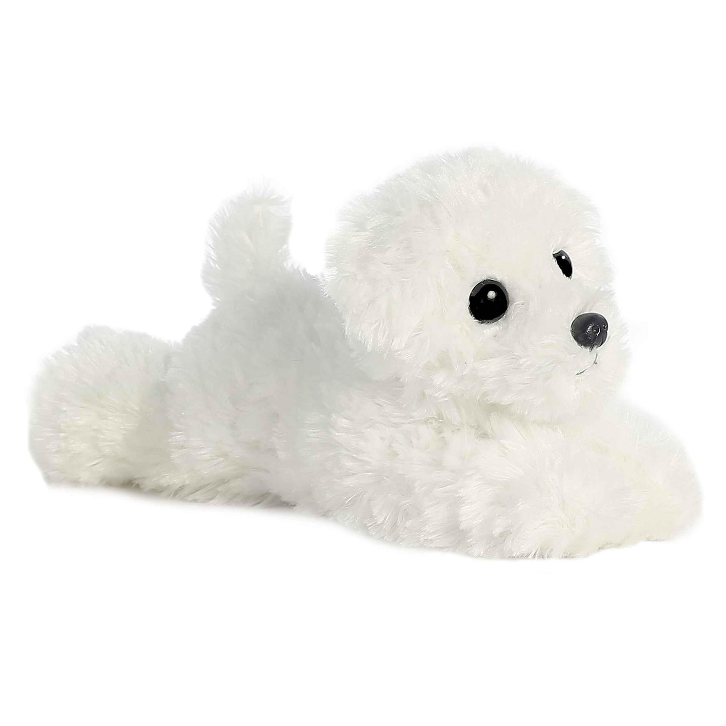 Aurora® Adorable Mini Flopsie™ Snowball™ Stuffed Animal - Playful Ease - Timeless Companions - White 8 Inches