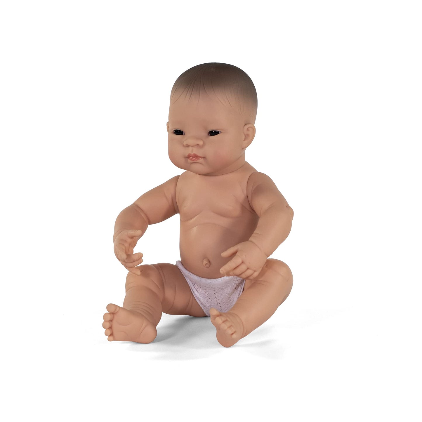 Miniland Asian Boy Newborn Baby Doll 15.75', Anatomically Correct, For Children 10 Months And Older, Soft Vinyl Body, Made In Spain, Defined Facial Features