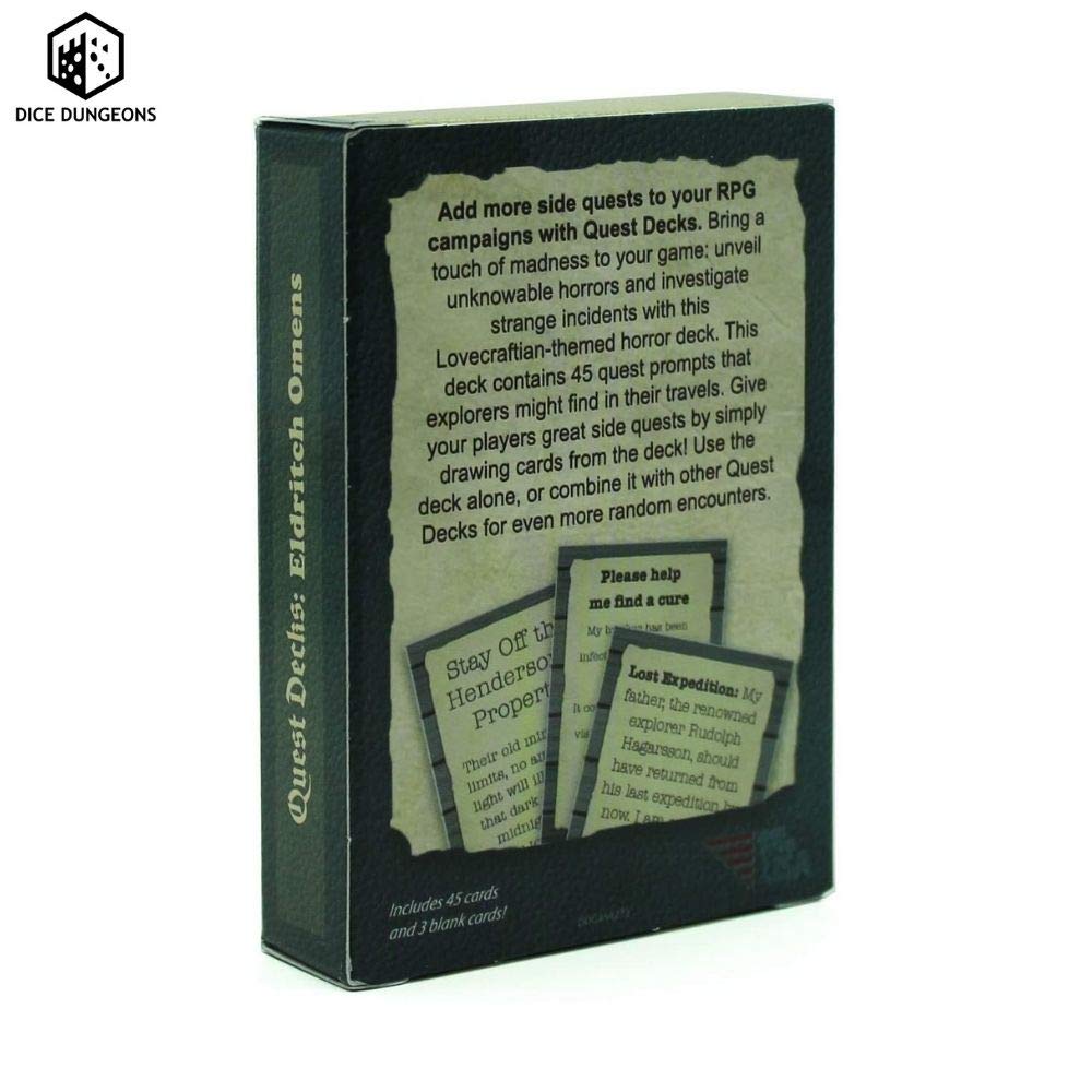 Dice Dungeons Quest Decks: Eldritch Omens | Fantasy Horror Roleplaying Open-Ended Quest Prompt Cards