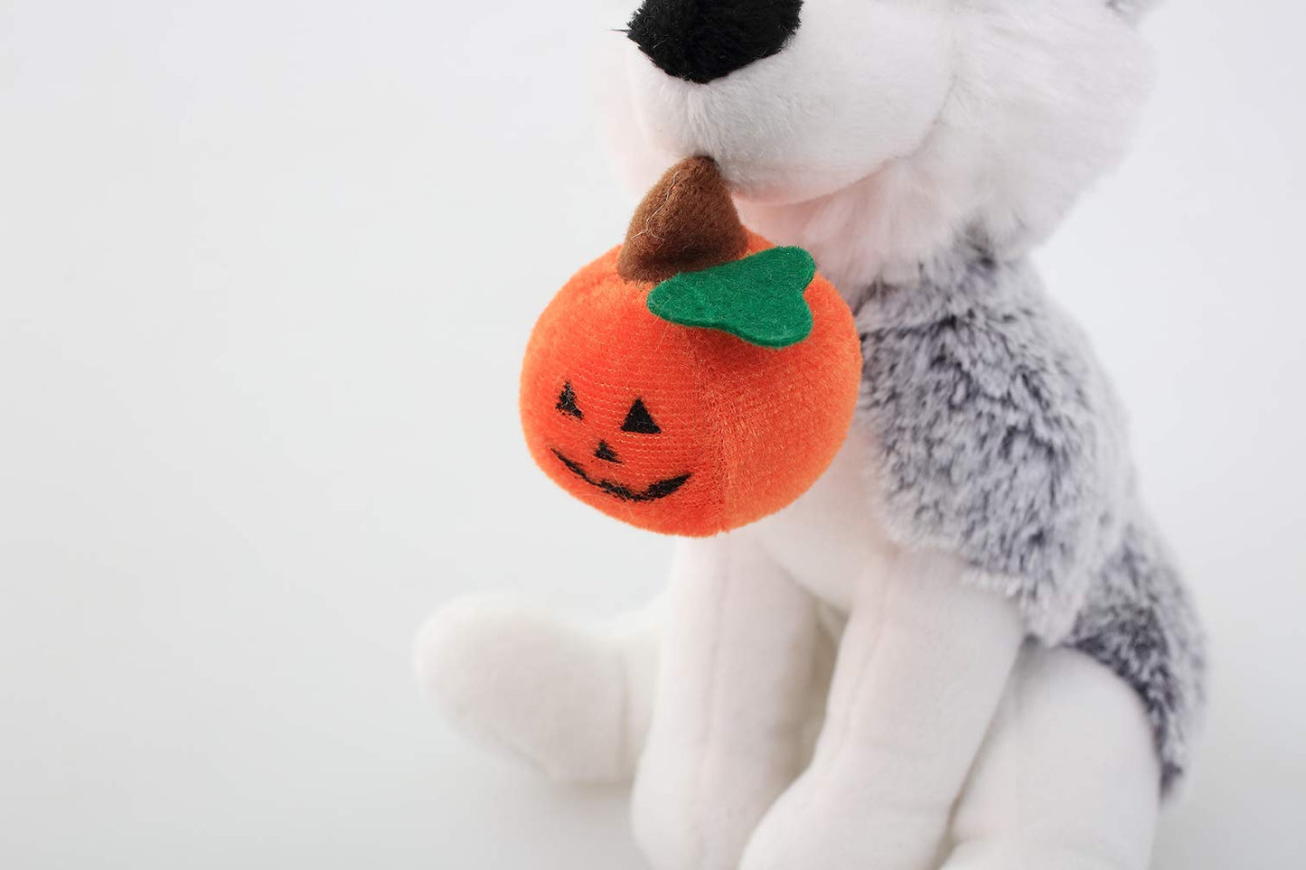 Plushland Halloween Pawpals 8 Inches Puppy Dog Plush Stuffed Toy Comes With Hat And Halloween Jack O Lantern - Pumpkin For Kids On This Holiday (Husky)