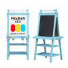 Meeden Art Kids Wooden Easel: Double-Sided Solid Pine Wood Art Easel With Paper Roll - Kids Art Easel With Chalkboard & Magnetic Whiteboard For Boy & Girls Gift - Blue
