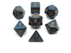 Chessex Polyhedral 7-Die Opaque Dice Set - Dusty Blue with Copper Numbers