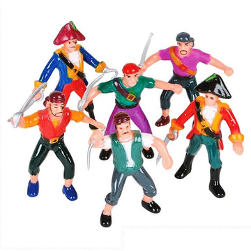 Artcreativity Pirate Action Figures- Pack Of 12- Legendary Plastic Figures In Assorted Poses - Fun Pirate Party Favor And Prize - Excellent Birthday Gift Idea For Boys And Girls Kids Ages 5+