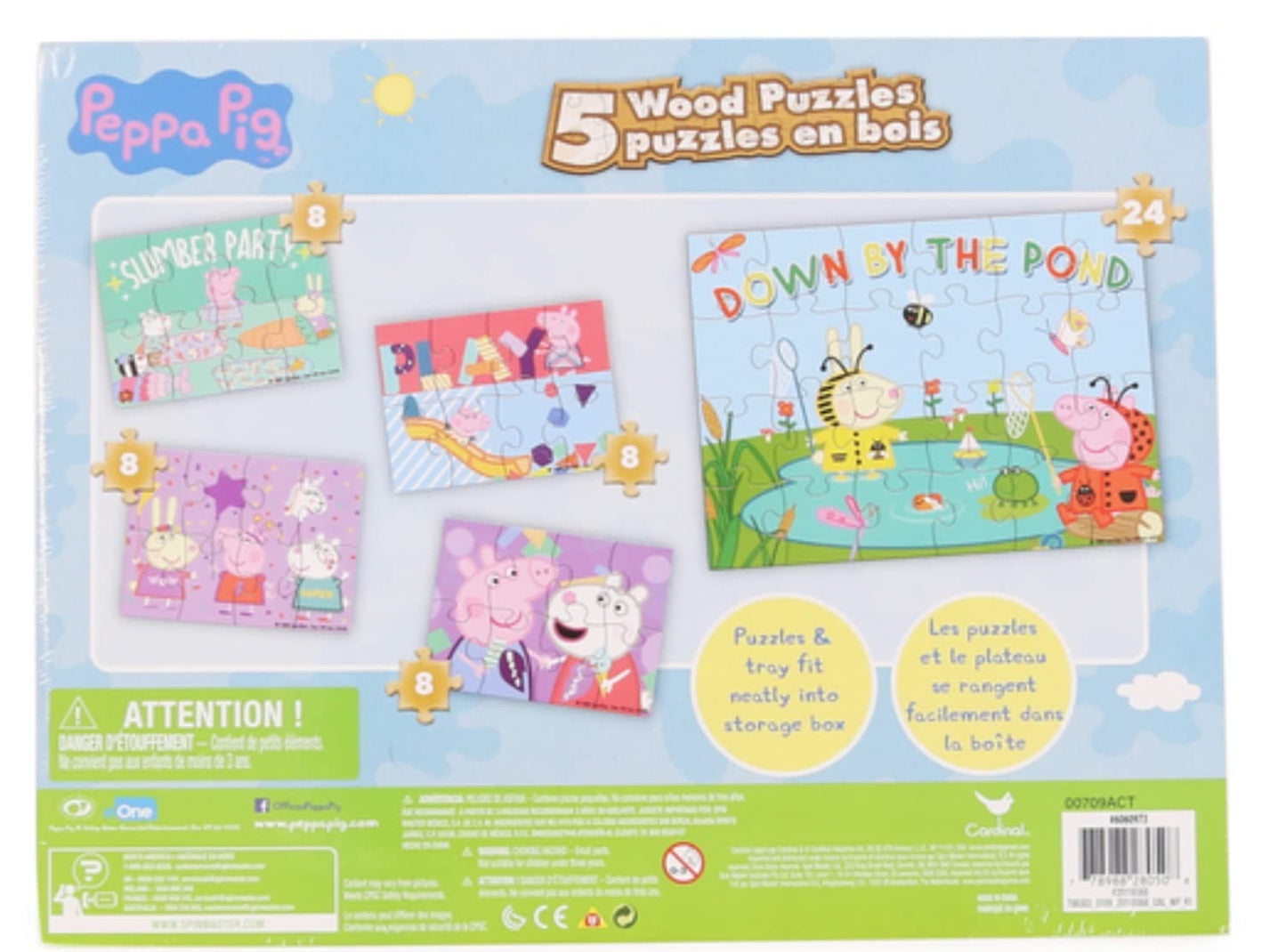 5 Pig Puzzles - with Wooden Storage Box