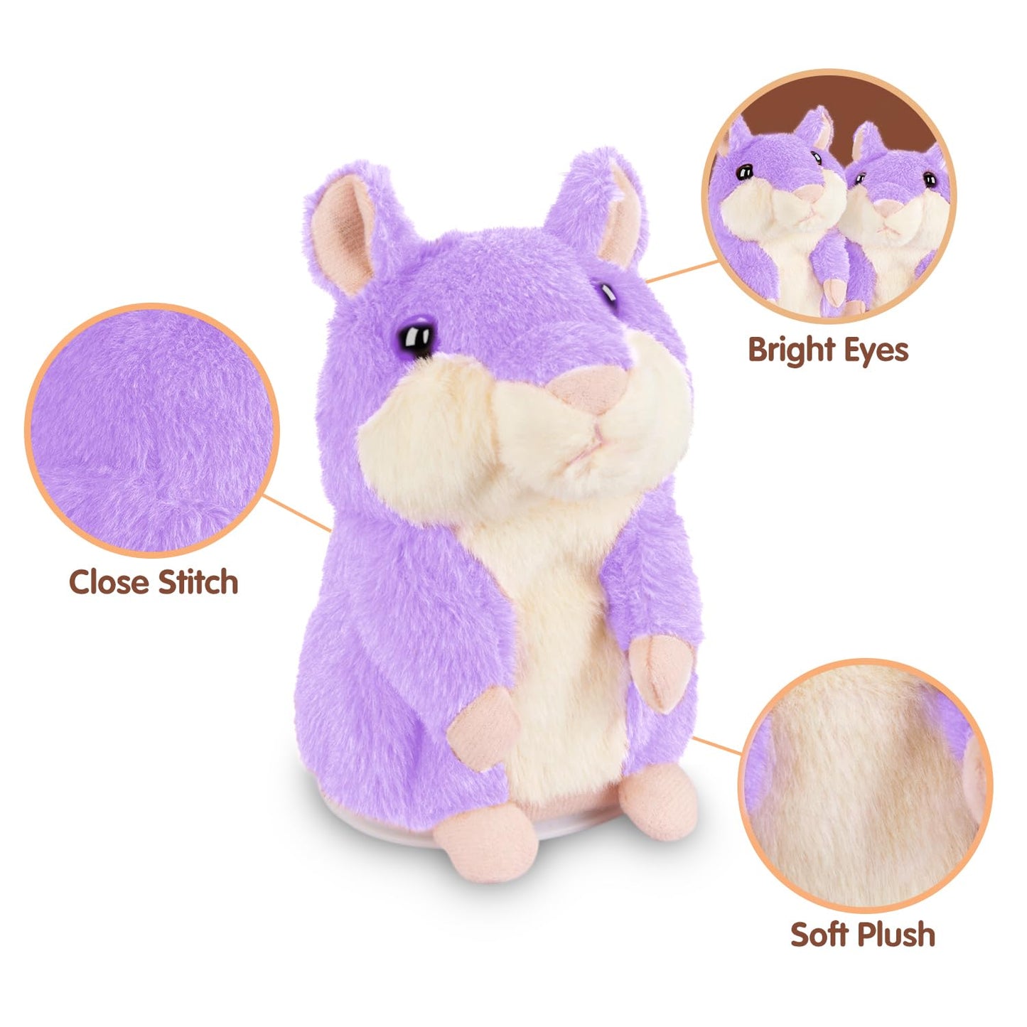 Sanjoin Toddlers Toys For 2 3 Year Old Talking Hamster Repeats What You Say, Interactive Birthday Gift, Kids Toys For Boys Girls Gifts For 1.5+ Year Old Kids, Baby, Child (Purple)