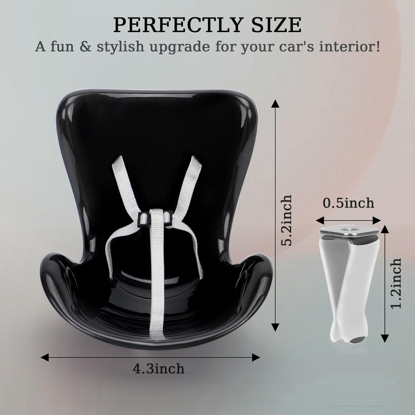 AYYKALLJ Doll car seat Compatible with Labubu, Vent Clip for 10-17cm Blind Box Toys, Secure Doll Seat with Adjustable Safety Str