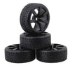 4Pcs ShareGoo OD62mm Hard Plastic RC Drift Car Tires & Wheel Rims 12mm Hex Tyre Compatible with Traxxas HSP Tamiya HPI Kyosho 1/