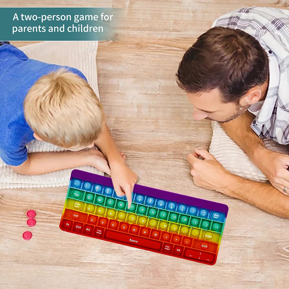 Push Toy Pop Bubble Fidget Sensory Toys Push It Pop Fidget Toys Macaron Keyboard Shape, Pop Silicone Popper Toy Anxiety Stress R