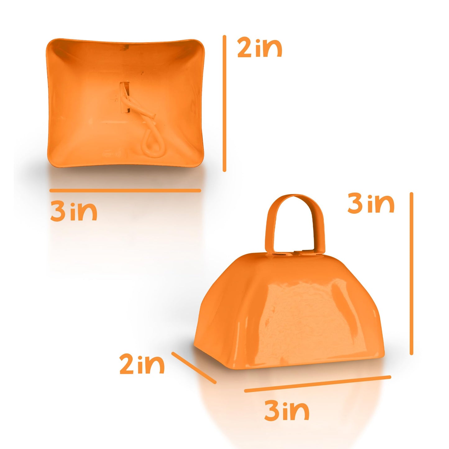 Windy City Novelties Metal Cowbell Novelty Noise Makers - 3 inch - 12 Pack - Orange