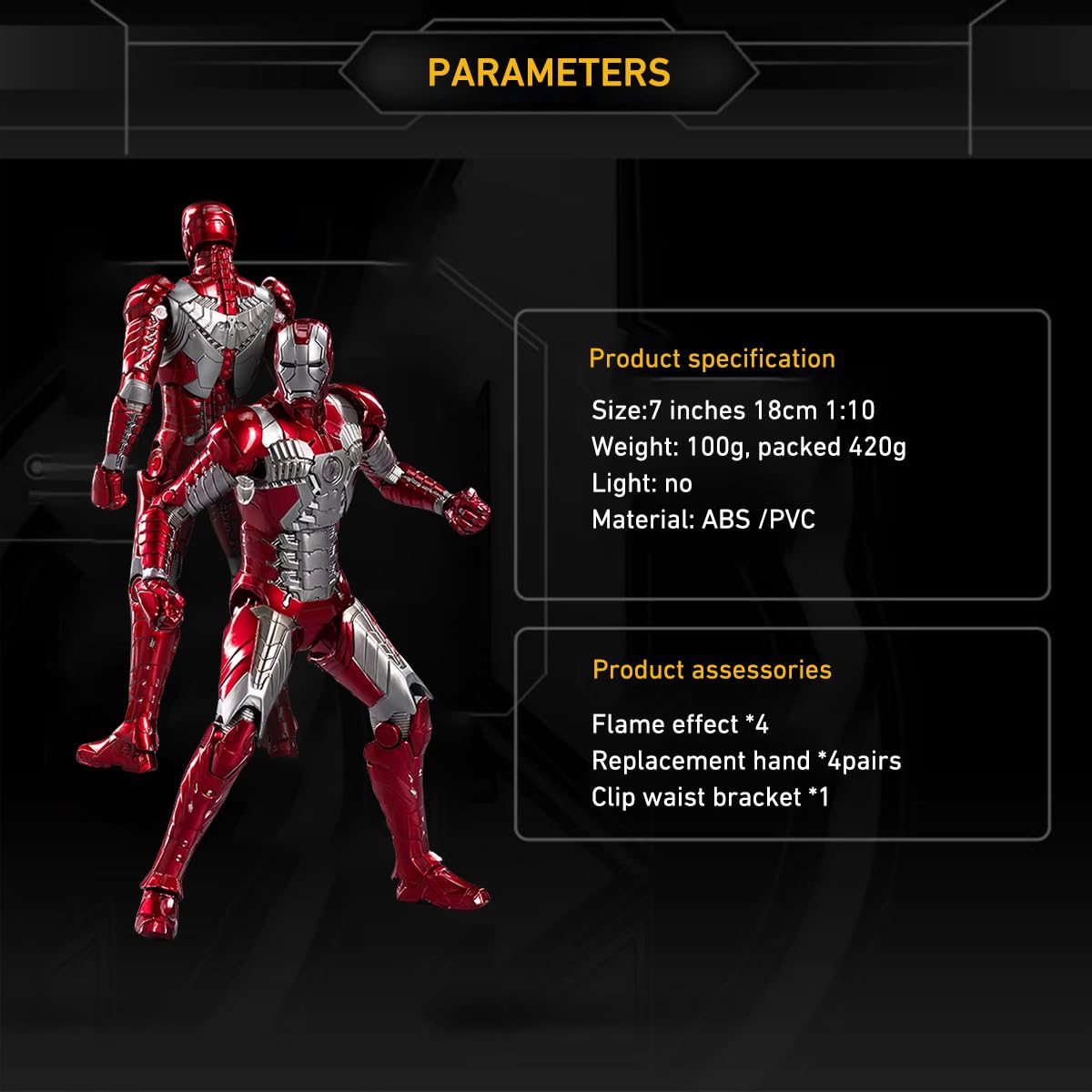 Hiplay Zd Toys 1/10 Anniversary Non-Luminous Edition Iron Men Mk5 1906-05 Action Figures