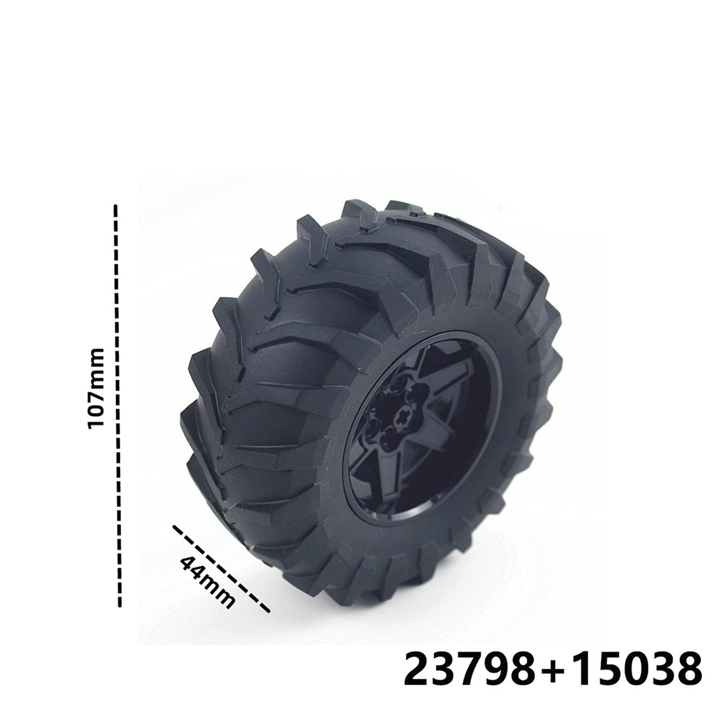 Ttlyhek Technics Parts Vehicles Suspension System With Tire 107X44 Technical Parts Set Compatible With All Major Brands, Moc Par
