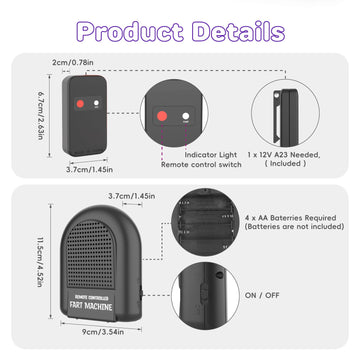Fart Machine With Remote, Remote Controlled Fart Machine With Different Realistic Sounds Portable Farting Machine Toy Pranks Jokes Gag Gift For Kids Adults Pocket Size