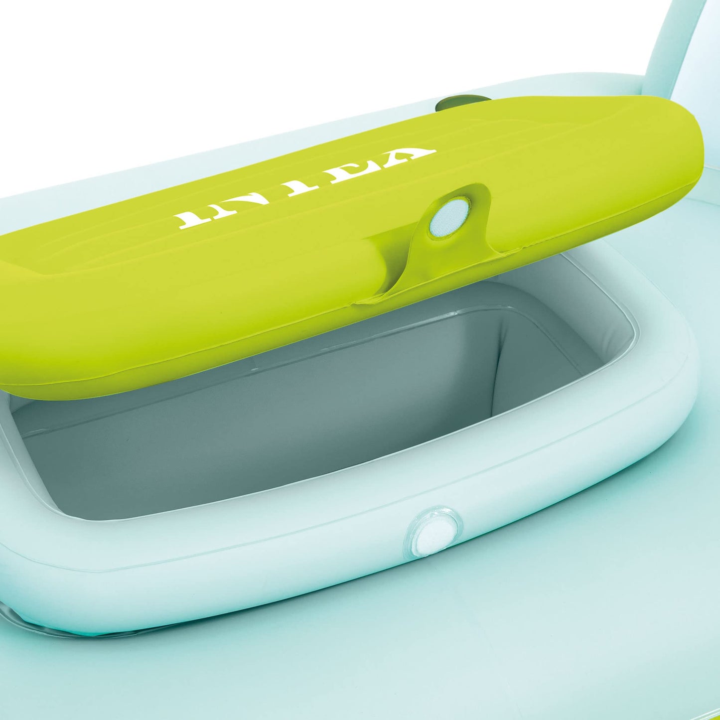 Intex Seascape Inflatable Island Float Ultimate Water Hangout Lounge With Built In Cooler Area, Cup Holder, And Oversized Backrests