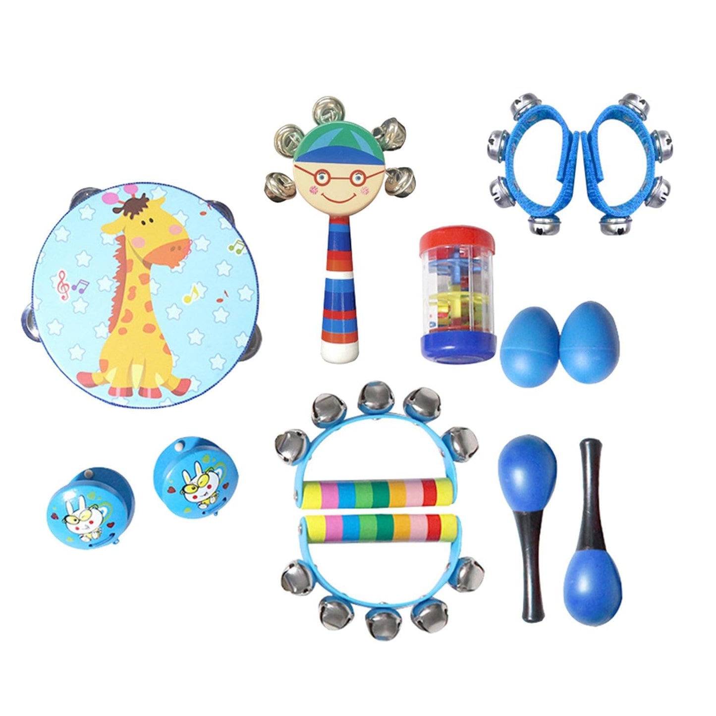 Calandis 13Pcs Montessori Percussion Instrument Wooden Music Sets For Babies Children Blue | Music & Art | Educational