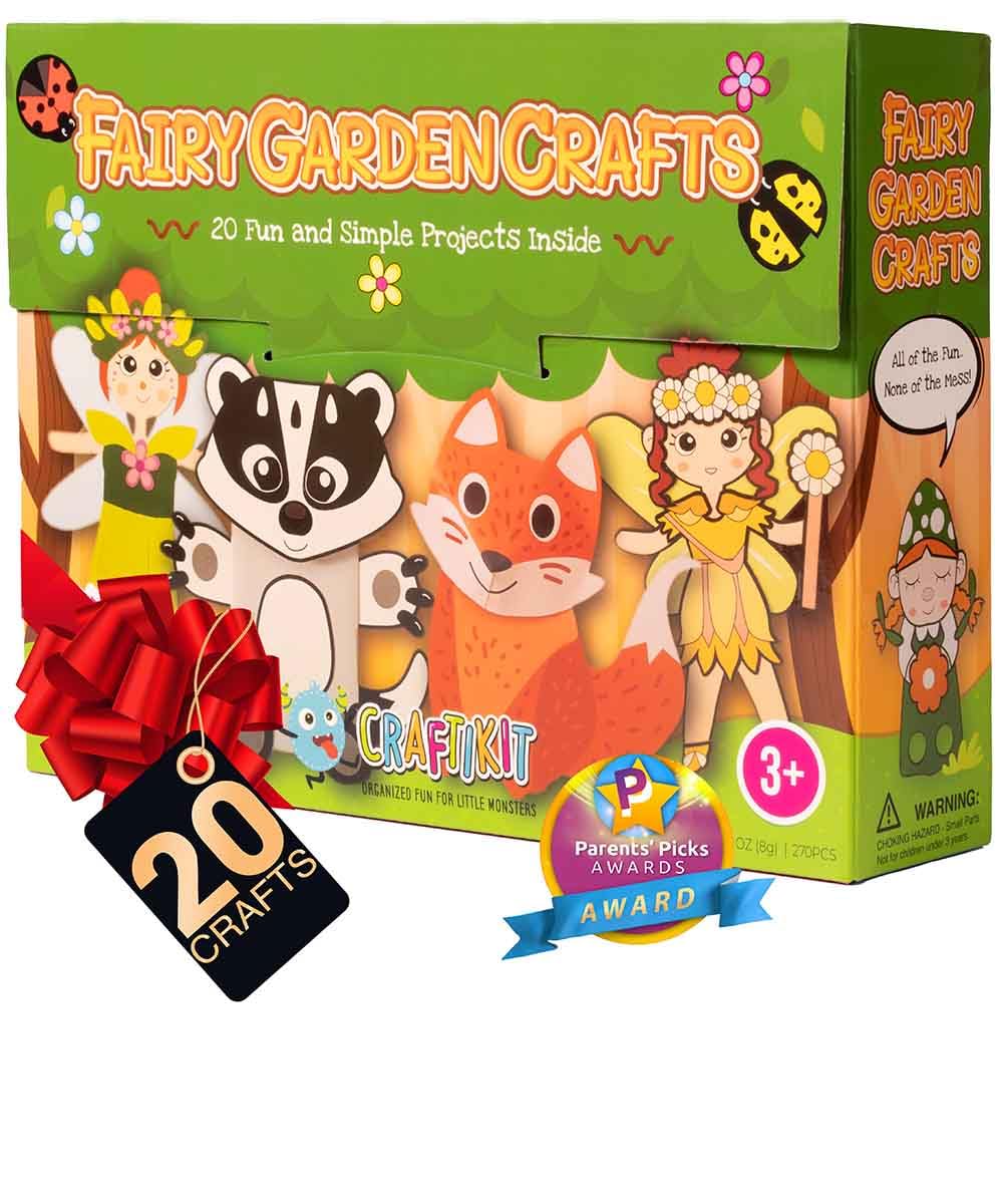 Craftikit Fairy Garden Crafts for Kids - 20 All-Inclusive Fun Paper Toddler Crafts - Fairy Garden Kit for Kids Ages 3-8 - Magic