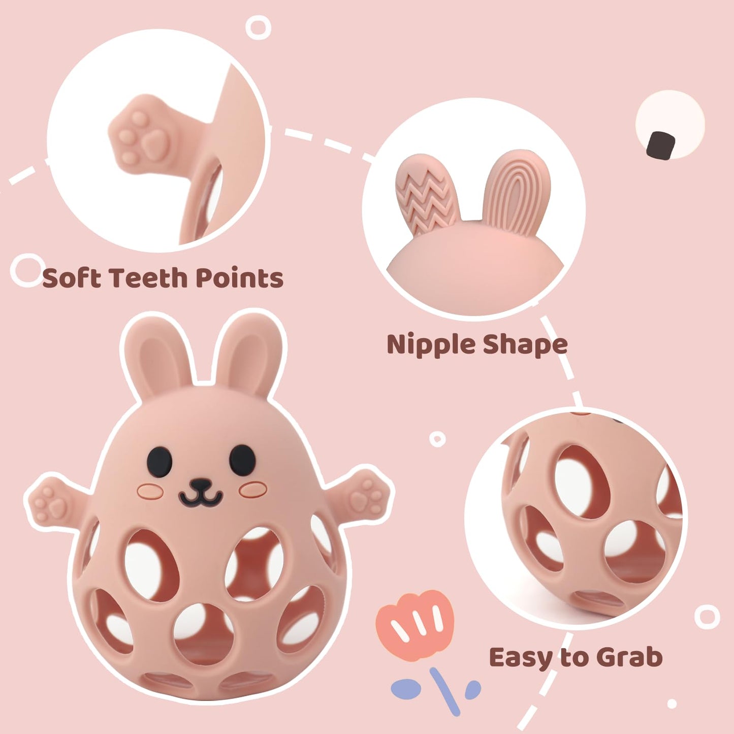 Baby High Chair Suction Toys Teething Chew - Baby Teething Toys Silicone Teethers, Baby Table Toys, Food Grade Silicon For 6 12