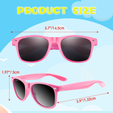 Astaron 12 Pack Party Novelty Sunglasses Bulk Neon Party Favors For Beach Wedding Party Pool Party Supplies, Pink