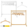 Civaner 22 Pcs Doll Garment Rack With Wooden Clothes Hanger For 18 Inch Girl Doll Clothes Mini Hangers Wardrobe Furniture Access
