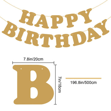 Gold Happy Birthday Banner Sign Happy Birthday Bunting Banner Flag Garland For Kids Boys Baby Birthday Party Decorations Supplies