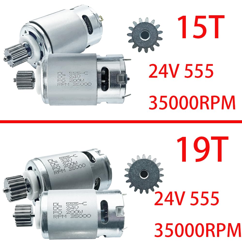 2Pcs 24 Volt Rs555 35000Rpm High-Speed 7R Motor (19T) For Fisher Price Power Wheels Kids Ride On Car Upgrade,Pair Of 12V&18V&20V