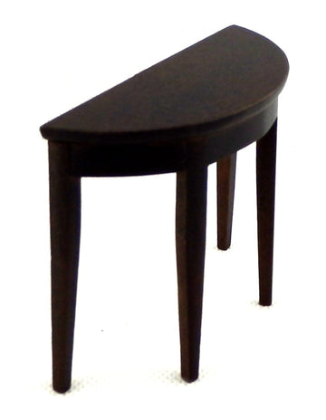 Melody Jane Dolls Houses Dark Oak Half Moon Demi Table Miniature 1:12 Scale Hall Furniture