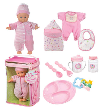 Toysmith Deluxe Baby Ensemble 12- Piece Doll Playset - 11 1/2'' Soft Body Doll With Change Of Clothes (Clothing May Vary)