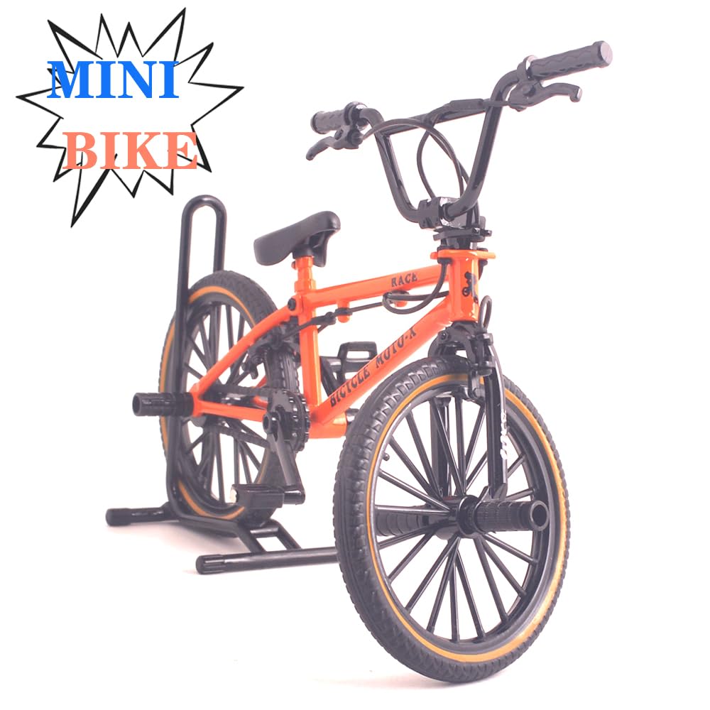 Ailejia Mini Diecast Finger Bike Extreme Sports Toy Bmx Finger Bicycle Toys Game Set For Kids And Adults, Metal Bike Model Collections Decoration (Bmx Red)