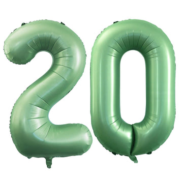 Goer Number 20 Balloons For 20Th Birthday Party Decorations,42 Inch Jumbo Foil Helium Balloons For 20Th Anniversary (Sage Green)