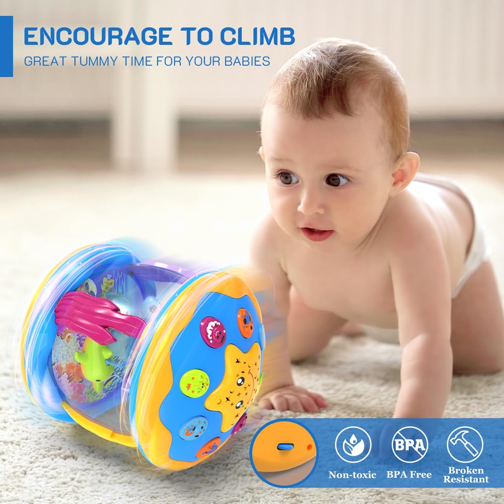 Baby Toys 6 To 12 Months - Musical Projector Rotating Light Up Toys, Tummy Time For Infant 12-18 Months, Learning Toys For Toddler 1 2 3 Years Old, Birthday Gifts For Boys Girls 0-3-6-9-12-18 Months