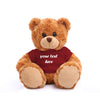 Plushland Teddy Bear 11 Inch, Stuffed Animal Personalized Gift - Great Present For Mothers Day, Valentine Day, Graduation, Birthday,Anniversary, Get Well,Christmas (Mocha Bear, Maroon)