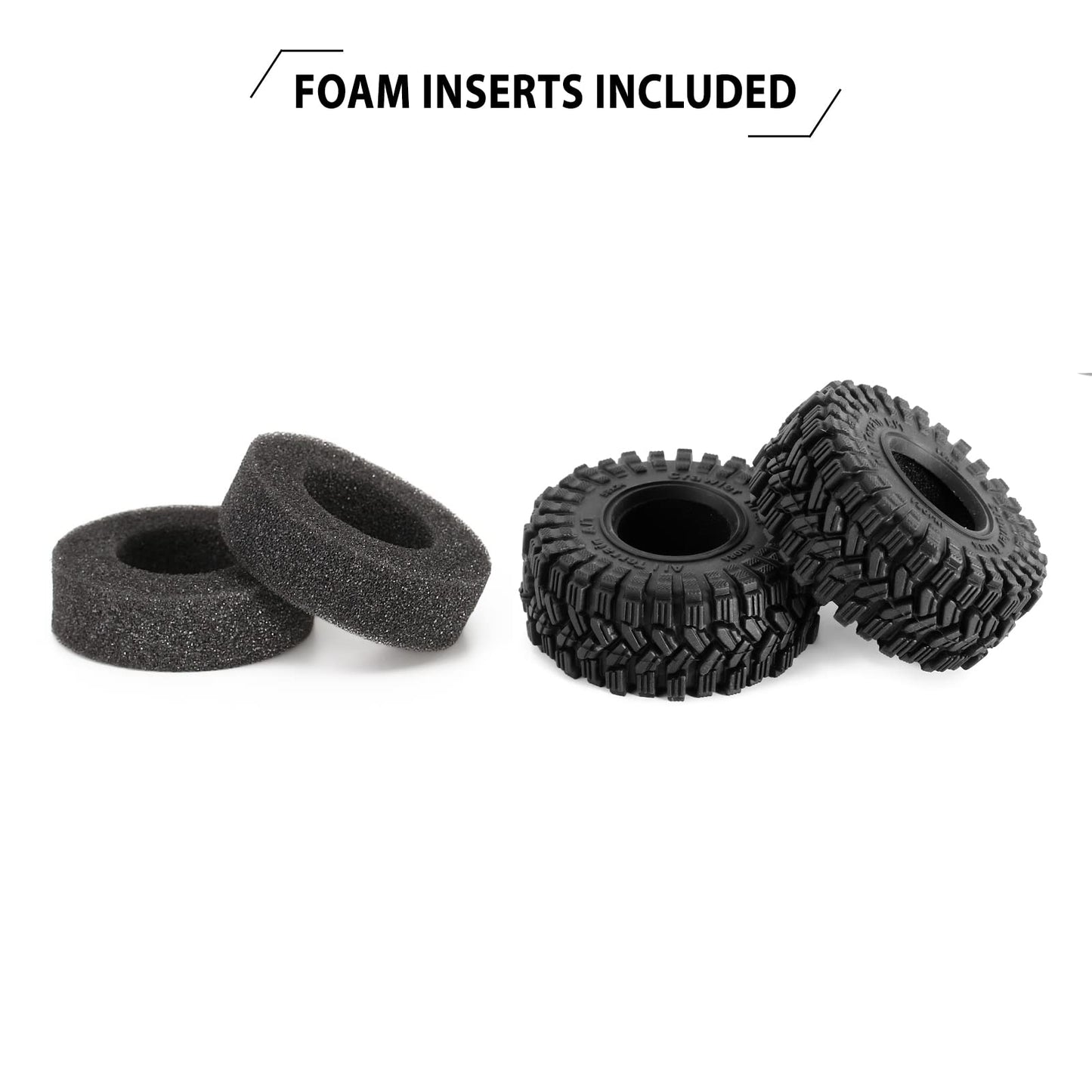 INJORA 1.0 Tires-58 * 24mm All Terrain Super King Trekker Soft Sticky Tires for TRX4M 1/18 1/24 RC Crawler SCX24 AX24,T1017