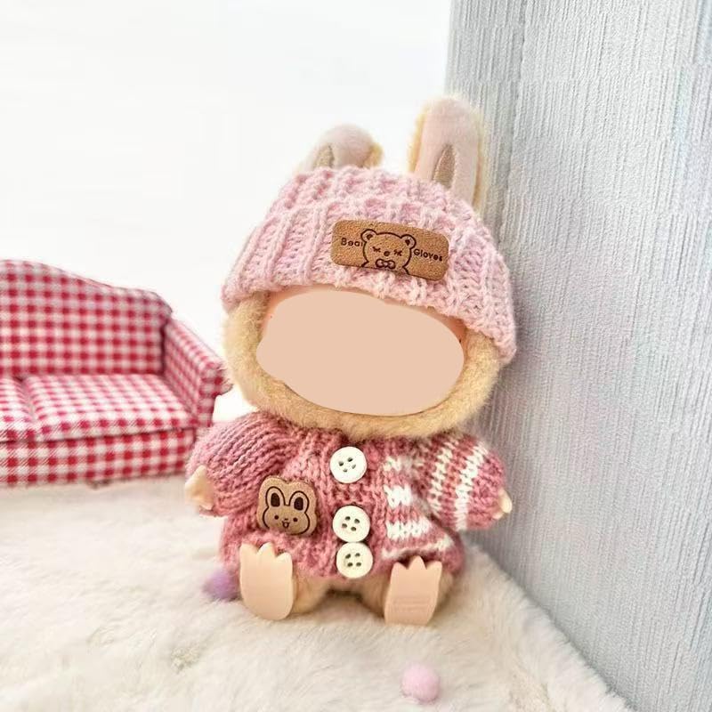 Handcrafted Crochet Clothes Set for 17cm Doll Knitted Outfit with Accessories (MY3)