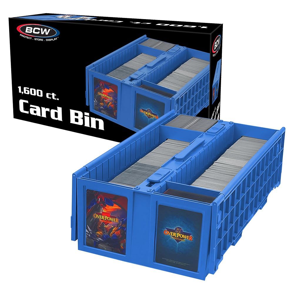 Bcw Collectible Card Bin - Holds Up To 1600 Cards - Single Blue | Large Card Storage Box For Loose Trading Cards | Pokemon, Mtg,