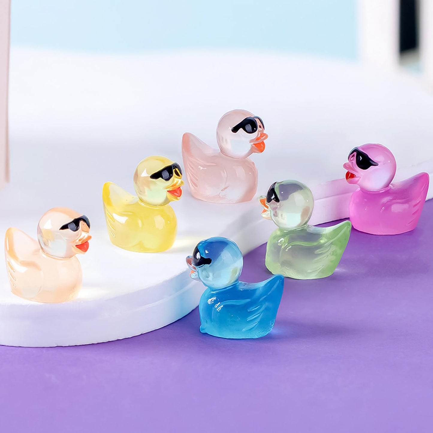 HAPTIME 107Pcs Luminous Mini Resin Animals - Glow in Dark Figurines for Dollhouse, Fairy Garden Decor, Miniature Variety Pack