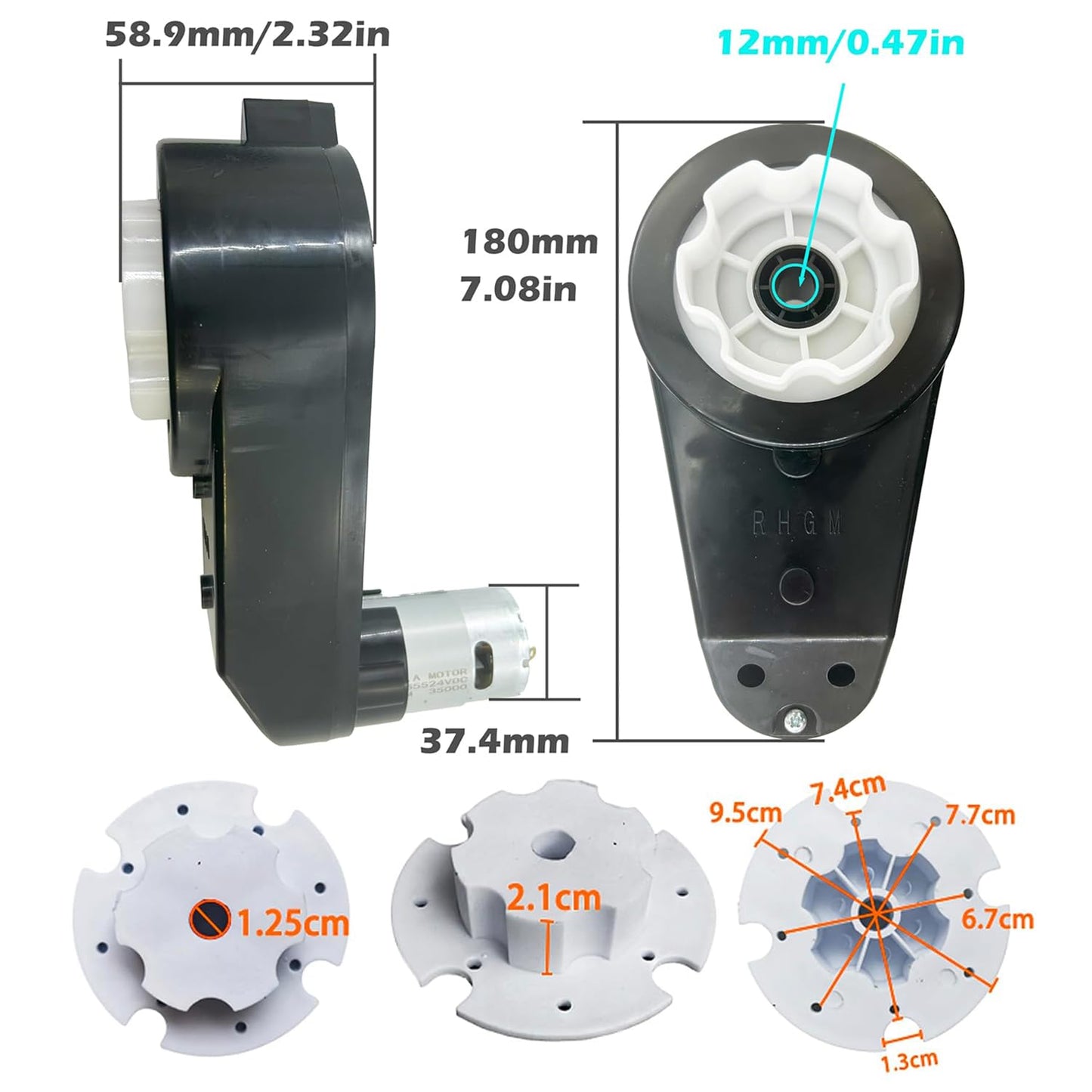 2Pcs Kids Ride On Car Gearbox 12V Rs550 40000Rpm High-Speed Motor Gearbox For Power Wheels Kid'S Ride On Toys Upgrade,High Torqu