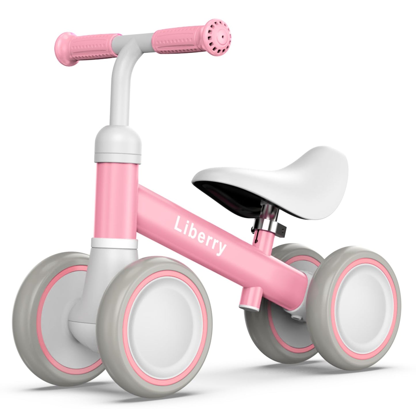 Liberry Baby Balance Bike For 1 Year Old Girls, 4 Wheels Toddler Balance Bike With Adjustable Seat, 12-36 Months Infant'S First