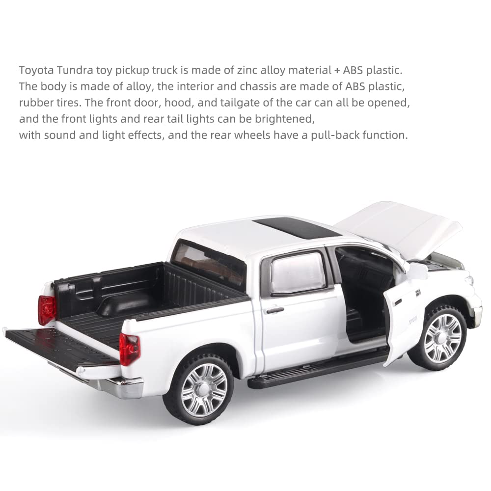 OANMYJJO Toy Pickup Trucks for Boys 1/32 Tundra Diecast Cars Model