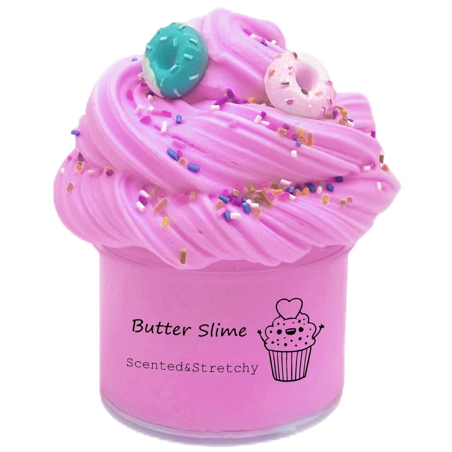 Donut Slime With Charms, Scented Butter Slime, Non-Sticky, Stress Relief Toy For Girls And Boys (200Ml)