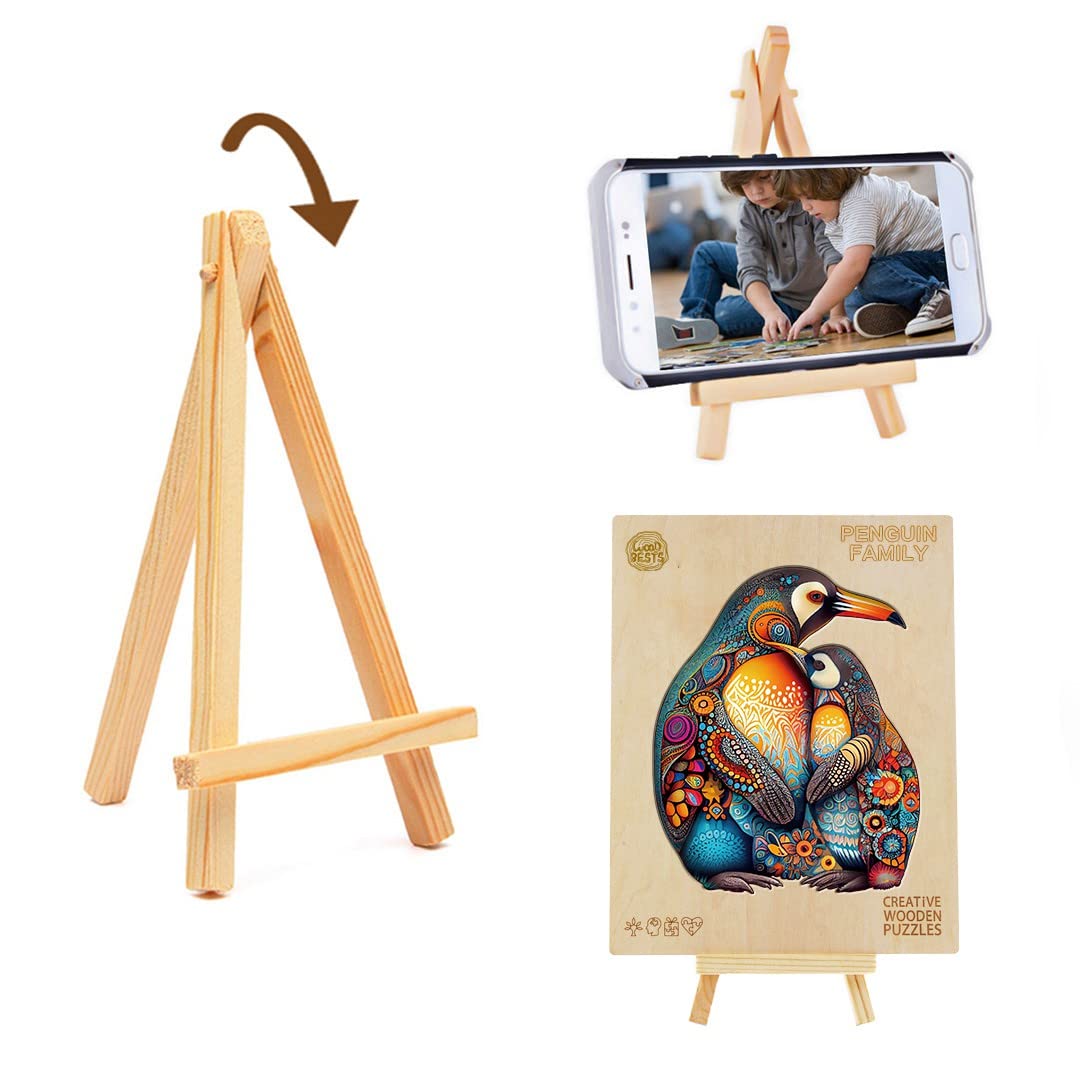 Woodemon Wooden Jigsaw Puzzles, Wooden Puzzles For Adults And Kids, (M-190Pcs-11.8 * 9.6In) Penguin Family Unique Shape Animal Wooden Puzzle, Wood Puzzles Jigsaw, Puzzle Gift Perfect Family Games